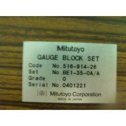 MITUTOYO GAUGE BLOCK SET 516-914-26