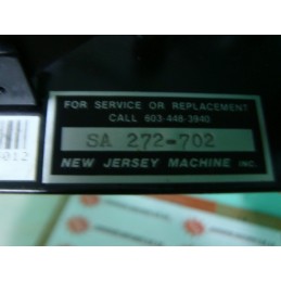 NEW JERSEY MACHINE SA272-702