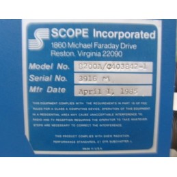 SCOPE INCORPORATED 8200A/C403842-1