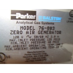 PARKER ANALYTICAL GAS SYSTEMS 76-803 ZERO AIR GENERATOR