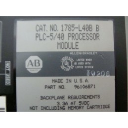 ALLEN BRADLEY PROCESSOR MODULE 1785-L40B/B PLC 5/40 