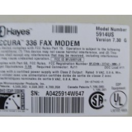 HAYES ACCURA 336 FAX MODEN / 5914US