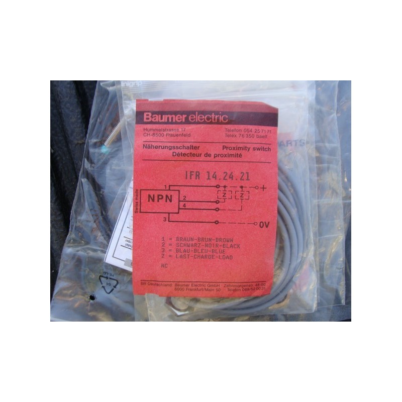 BAUMER ELECTRIC PROXIMITY SWITCH IFR 14.24.21