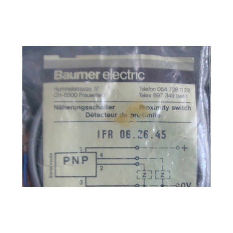 BAUMER ELECTRIC PROXIMITY SWITCH IFR 06.26.45