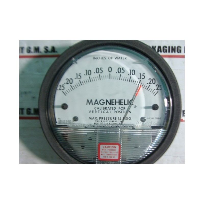 DWYER 2300-0 SERIES 2000 MAGNEHELIC DIFFERENTIAL PRESSURE 