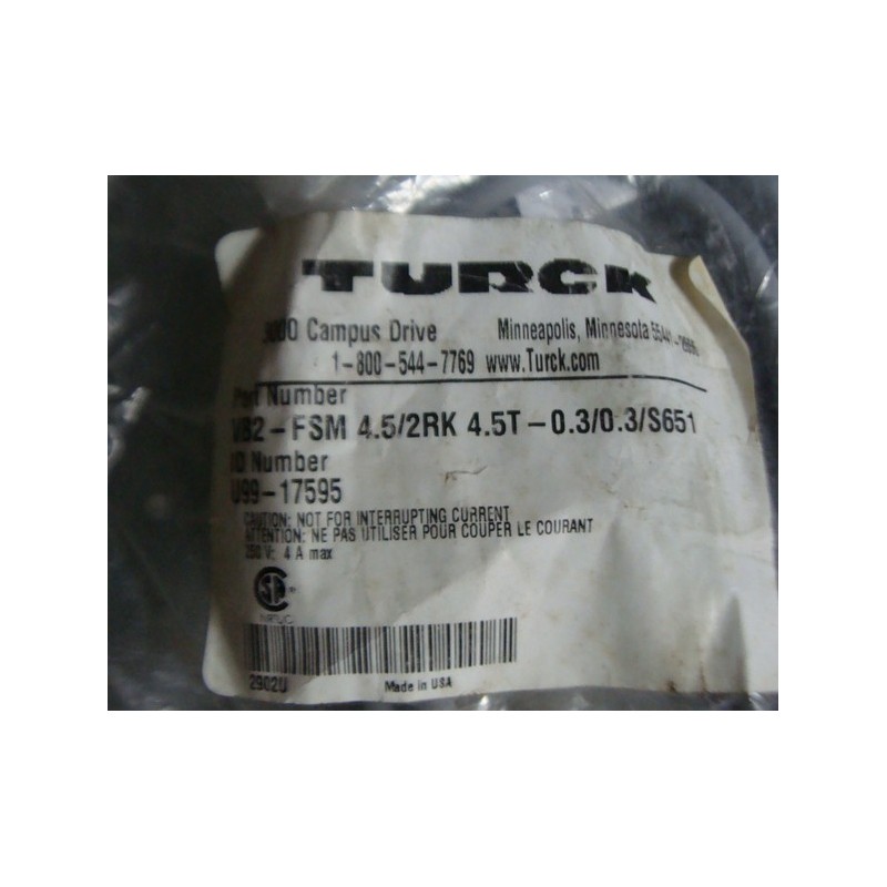 TURCK VB2-FSM4.5/2RK4.5T-0.3/0.3/S651