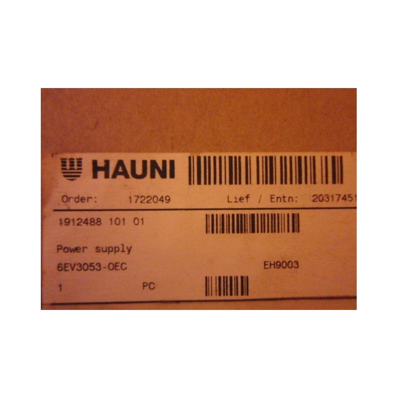 HAUNI POWER SUPLY 6EV3053 OEC