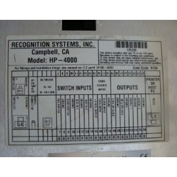 RECOGNITION SYSTEMS HAND PUNCH  HP 4000