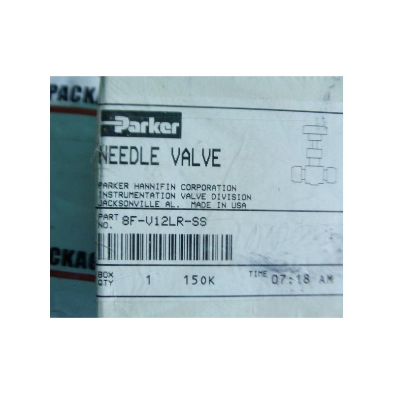 PARKER 8F-V12LR-SS NEEDLE VALVE