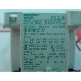 SPRECHER+SCHUH MOTOR STARTER RELAY CA3-16