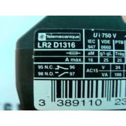 TELEMECANIQUE BIMETALLIC OVERLOAD RELAY LR2-D1316