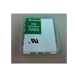 LITTELFUSE FIVE SLO-BLO FUSES 3AG-10A-313 