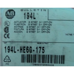 Allen-Bradley 194L-HE6G-175 Black/Gray Rotary Handle for 194E Isolator Switches