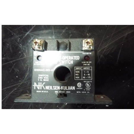 NEILSEN-KULJIAN CURRENT OPERATED SWITCH D100AC-N0-A