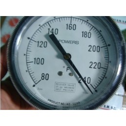 POWERS 142-0289 RECEIVER GAUGE 25PSI