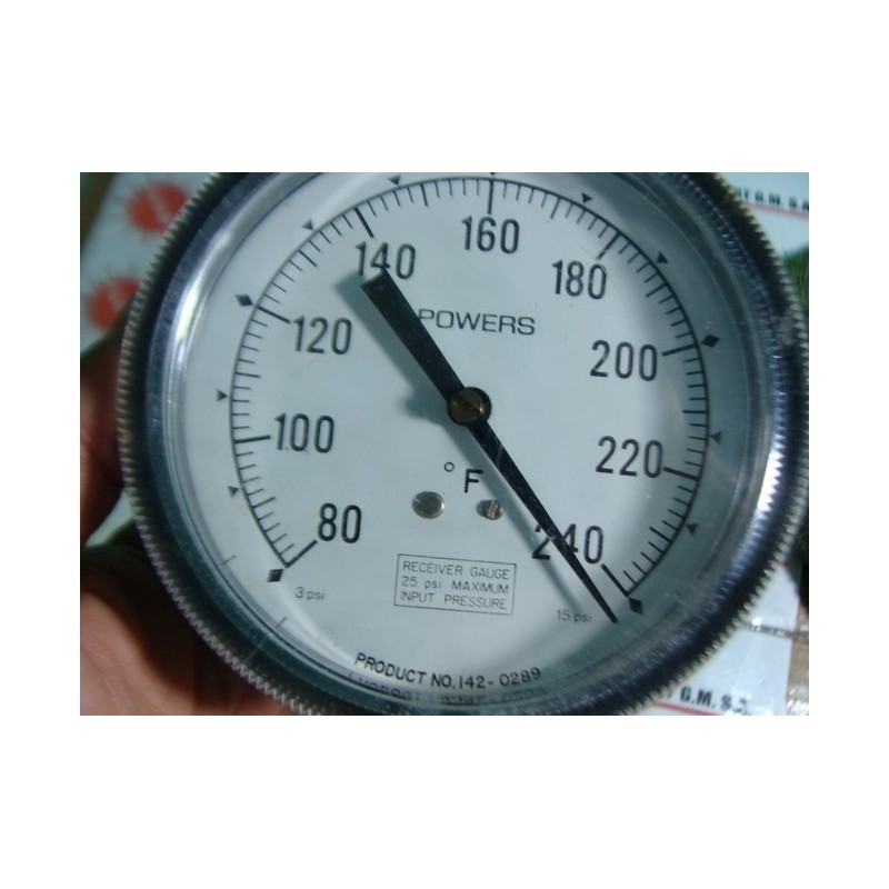 POWERS 142-0289 RECEIVER GAUGE 25PSI