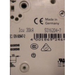 Siemens 5SY6204-7 Circuit Breaker: 4A, 10kA Breaking Capacity