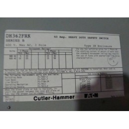 CUTLER HAMMER HEAVY DUTY SAFETY SWITCH DH362FRK