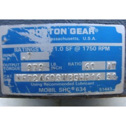 BOSTON GEAR ISO 9002 RATIO 60 MF72460SVB5HP16