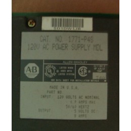 ALLEN BRADLEY AC POWER SUPPLY 120V 1771-P4S