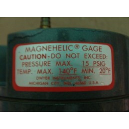 DWYER MAGNEHELIC GAUGE MAX TEMP 140°F 0.25 - 0.25