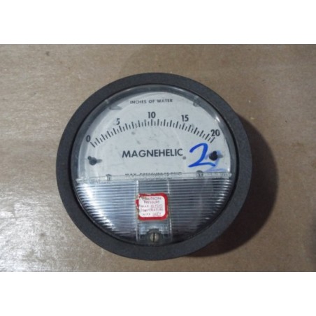 DWYER MAGNEHELIC GAUGE PRESSURE 15 PSIG -20 OF WATER