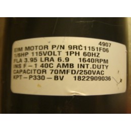 EIM MOTOR 9RC1151F06 1/6HP 115V