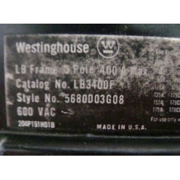 WESTINGHOUSE LB3400F 600VAC BREAKER