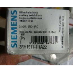 SIMENS - AUXILIARY SWITCH BLOCK - 3RH1911-1HA22