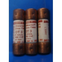 GOULD OT-3 FUSE 3AMP 250V CLASS K5 ONE TIME LOT OF 3