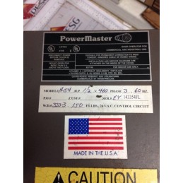 POWERMASTER H-54 , 1/2 HP, 460V , 3 Phase