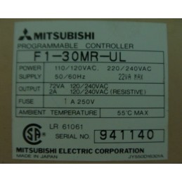 MITSUBISHI PROGRAMMABLE CONTROLLER F1-30MR-UL