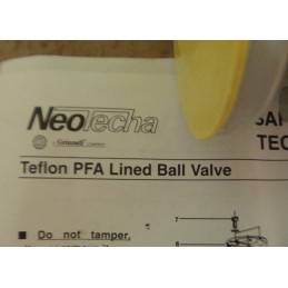 NEOTECHA TEFLON PFA LIND BALL VALVE 1/2 NTBA1H