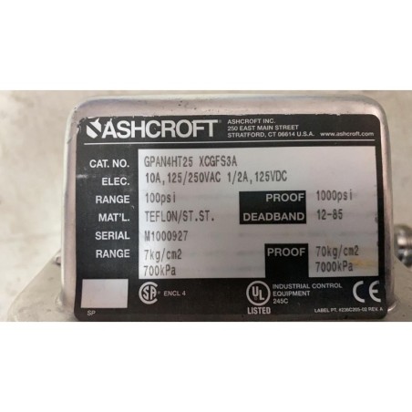 ASHCROFT GPAN4HT25 XCGFS3A