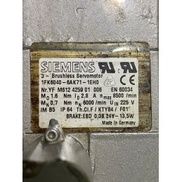 SIEMENS SERVO MOTOR 1FK6040-6AK71-1EH0