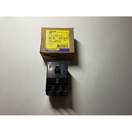 Square D QOB380 80A 3-Pole Circuit Breaker – 120/240V