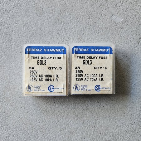 Ferraz Shawmut GDL3 3A Time-Delay Glass Fuse – 250V Overcurrent Protection