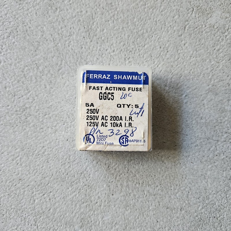 Ferraz Shawmut GGC5 5A 250V Fast-Acting Glass Fuse