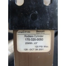 REXROTH RODLESS PNEUMATIC CYLINDER 170-320-0050 120PSIMAX