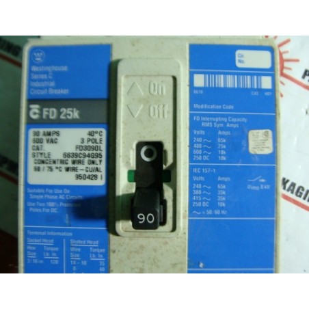 WESTINGHOUSE CIRCUIT BREAKER FD3090L