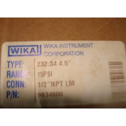 WIKA 9834800 GAUGE 0-15PSI