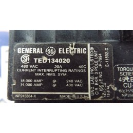 GENERAL ELECTRIC CIRCUIT BREAKER TED134020