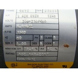 BALDOR VL3514T MOTOR 1.5HP 1725RPM 60HZ 1PHASE