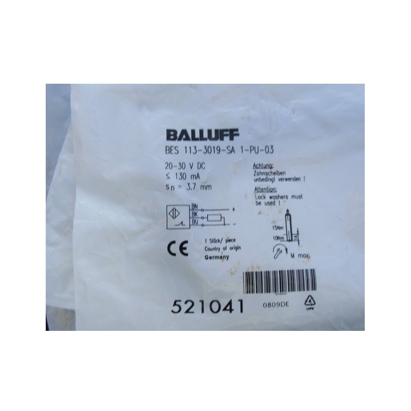 BALLUF PROX SWITCH BES 113-3019-SA 