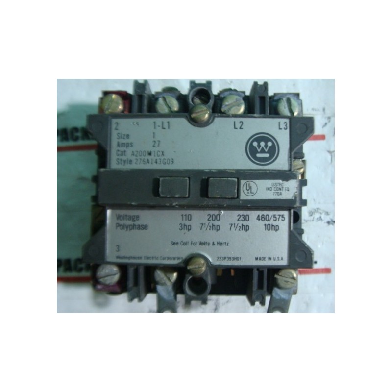 WESTINGHOUSE STARTER CONTACTOR RELAY A200MICXDM