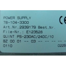 PHOENIX KLEMMEN POWER SUPPLY 2939179