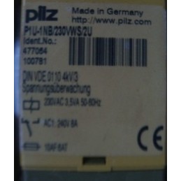 PILZ P1U-1NB/230VWS/2U VOLTAGE MONITORING RELAY