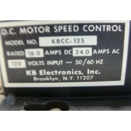  KB ELECTRONICS KBCC-125 DC MOTOR SPEED CONTROL