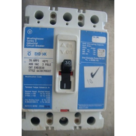 CUTLER-HAMMER EHD3030 CIRCUIT BREAKER 30A 3-POLE