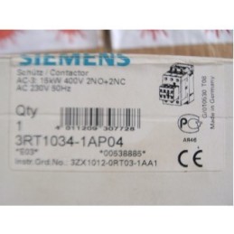 SIEMENS 3RT1-034-1AP04 CONTACTOR AC-3: 15kW 400V